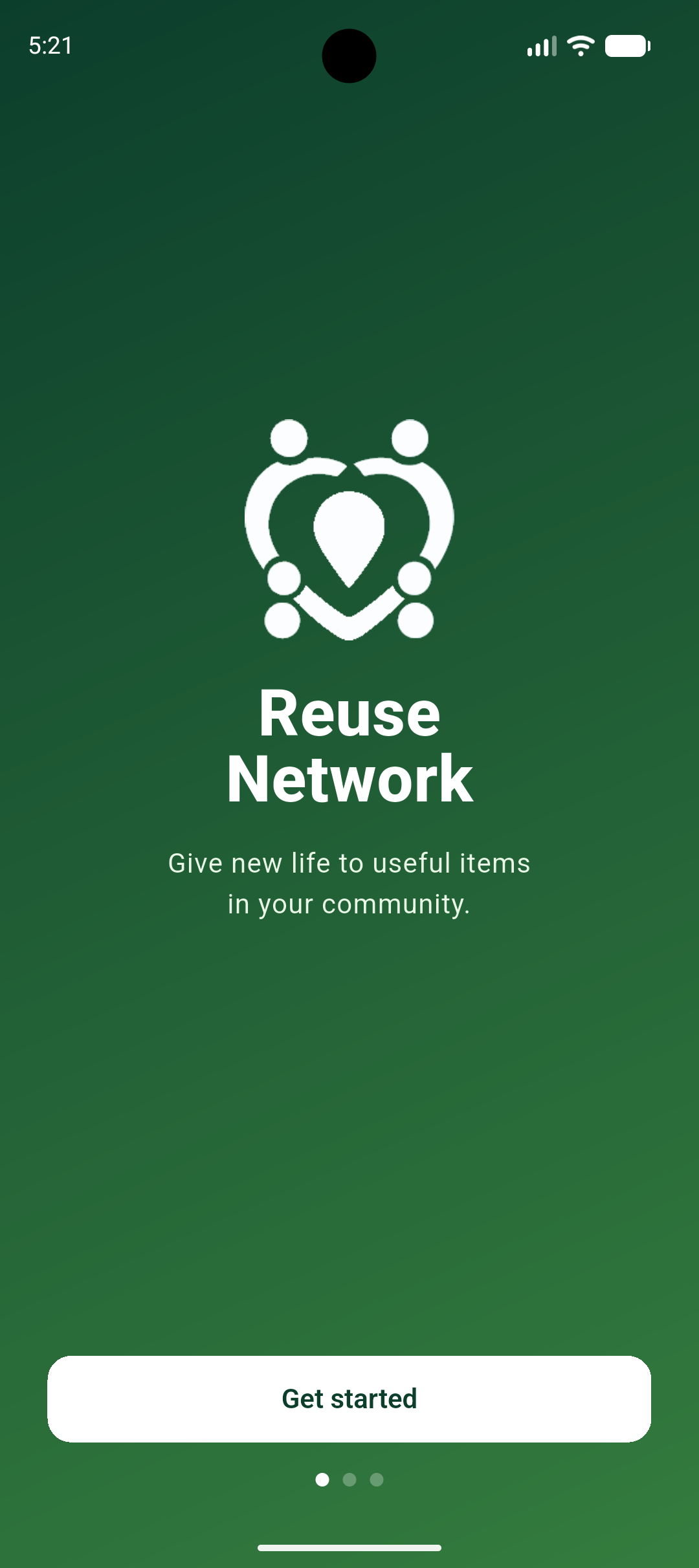 Reuse Network screen 1